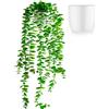 PASCH® Eucalipto artificiale (60 cm) in vaso di ceramica bianca: piante artificiali pensili, piante artificiali come vere, piante artificiali da appendere, pianta artificiale pensile in vaso, pianta