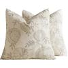 Generic Fodere per Cuscini 2 pezzi Copricuscino Divano Chenille | Copri Cuscino Ricamo Foglia D'acero 45x45cm 30x50cm Lavabile Zip Nascosta per Soggiorno Camera Auto