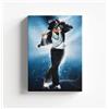 Generico Quadro su Tela Pop 'MICHAEL MUSICA JACKSON POP #200'- Stampa XL Minimalista Bianco/Nero con Accenti Azzurri - Arredo Murale Luxury Statement per Appartamento Moderno IDEA REGALO Adulto