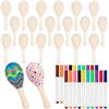 Kujizpu 20 Pezzi Maracas in Legno, Mini Maracas Sonaglio Shaker per Bambini | Maracas in Legno Fai da Te con 20 Pezzi Penne Multicolore, Percussioni per l'Allenamento del Ritmo Musicale