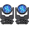 FODEXAZY 2 PCS Teste Mobili 280W Luci Palco Discoteca con DMX512,Proiettore LED RGBW Fuoco Elettronico,Effetti Wash Beam Vortex Caleidoscopio,LED Moving Head per Natale DJ Bar Discoteca Feste Matrimoni