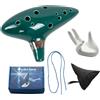 tintoke OcarinaAlto C,ZeldaOcarina Ceramica,Ocarinaa12 fori,Ocarina (verde scuro) | 12 Foro Ocarina di Ceramica Alto C,Viene fornito con poggiamano,custodia protettiva,corda, libro di canzoni