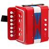 Classic Cantabile Bambino Fisarmonica per Bambini, rossa, 2 bassi | Adatta da 3 anni, 7 note (C-E-G-C-E-G-H), Valvola d'aria, 2 cinghie di sostegno, Dimensioni (L x A x P): 180 x 175 x 100 mm
