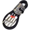 VisioSound Cavo Twin Jack Stereo TRS 6.35mm 1/4 a Jack TRS/Cavo Patch Segnale Audio Bilanciato 3m