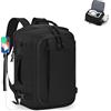 SPAHER Estensibile Zaino da Viaggio Aereo 40x30x15 British Airways 40x30x20 Ryanair Wizzair Bagaglio a Mano con Scomparto Scarpe Zaino Porta PC 15,6 Pollici con Porta di Ricarica USB