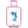NoBoringSuitcases.com NoBoringSuitcases© Valigia Rosa Per Bambini Compatto Bagaglio Ultraleggero | 48x31x19 cm - Trolley A Mano Rigidi LED Ruote Valigie Bimbi - Ragazzo - Delfino - Animale - Blu