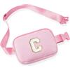 YOOLIFE Marsupio da bambina con lettere, Colore: rosa., C, Contemporaneo | Borsa a tracolla personalizzata per ragazze, 3, 4, 5, 6, 7, 8, 9, 10, 11, 12 anni, regalo per adolescenti, donne, amiche