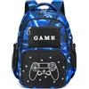 ADGBPE Zaino per controller di gioco per ragazzi, impermeabile, tasche multiple, per bambini, adolescenti, studenti delle scuole elementari e medie, 1-blue Gioco, L, Classico