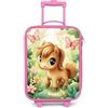 NoBoringSuitcases.com NoBoringSuitcases© Valigia Rosa Per Bambini Compatto Bagaglio Ultraleggero | 48x31x19 cm - Bagagli Rigidi LED Ruote Valigie Neonato Bimbi - Ragazze - Cavallo - Fiori - Farfalle