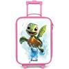 NoBoringSuitcases.com NoBoringSuitcases© Valigia Rosa Per Bambini Compatto Bagaglio Ultraleggero | 48x31x19 cm - Trolley A Mano Rigidi LED Ruote Valigie Bimbi - Ragazze - Tartaruga - Acqua - Verde