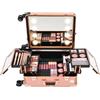 QWMEIYOU Valigetta per cosmetici in alluminio con specchio LED arrotolabile | Per truccatori, parrucchieri e nail art
