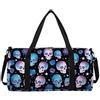 CONCHLERY Borse da viaggio stampate Borsa sportiva pieghevole per uomini e donne per viaggi, allenamento e fitness, teschio, Vintage