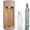 Mysoda Glassy - Gasatore d'acqua per l'acqua frizzante con bottiglia in vetro e bombola CO2 inclusa - Beige (latte)