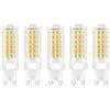 jiotouhu Lampadine LED G9, 9 W (equivalenti a 90 W), bianco caldo (3000 K), AC85-265 V, senza sfarfallio, non dimmerabile, 900 lumen, IRC>80, confezione da 6 (bianco freddo, 9 W)