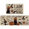 JynxtoyZeal Set di tappetini da cucina di Halloween,2pcs decorazione per cucina di Halloween, Bagno