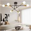 Fynokst 60 W 6 luci da soffitto - attacco E27 lampadario retrò Sputnik lampada da soffitto per camera da letto, soggiorno, cucina, lampadine non incluse