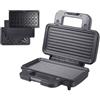MOKEKA Piastra Elettrica 3 in 1 SK-BBQ-835 per Waffle, Grill e Samosa 1000W | Acciaio Inox, Corpo in Plastica, 33 × 16 × 30 cm, Uso Multifunzione