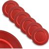 ARCA, Set di 6 Sottopiatti Rotondi Dotted in Polipropilene, per 6 Persone, Ideali per la Tavola di Natale, Resistenti e Duraturi, Idea Regalo Natale, Colore Rosso, 33 cm