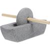 MOKKHNB Mulino Manuale in Pietra e Legno per Uso Domestico e Cucina, Trita Spezie Versatile Macinazione a Mano Tradizionale, per Tè e Erbe