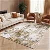 Autsel Tappeto Salotto Moderno 140x200cm Marrone, Tappeti Pelo Corto Antiscivolo Lavabile in Lavatrice, Carpet Multiuso per Soggiorno, Camera da Letto, Cucina, Corridoio, Ingresso, Sala da Pranzo