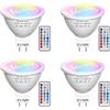 DoRight 3W MR16 GU5.3 LED RGB Lampadine, 12V Dimmerabile MR16 LED Spot Light con telecomando, 16 colori a scelta con funzione di memoria e temporizzazione, RGB + bianco caldo 3000K - 4 pezzi