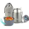 Milu Thermo per Alimenti 300ml 440ml 450ml 650ml 800ml I Contenitore Termico di Acciaio Inossidabile, Isotermico Sottovuoto per Cibi Caldi e Freddi (Grigio, 450ml)