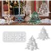 SWIGE Stampi in silicone per resina, alberi e fiocchi di neve, per gesso, decori natalizi appesi, regali