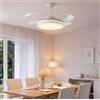 TexLom Ventilatore da Soffitto con Luce LED Integrata e Pale a Scomparsa, Plafoniera LED Regolabile 3 Modalità di Luce con Telecomando, Diametro 107 cm, per Soggiorno e Camera da Letto