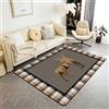Loussiesd Tappeto decorativo per la caccia ai cervi con corna di cervi, per soggiorno, camera da letto, fattoria occidentale, colore arancione, grigio, 150 x 200 cm
