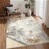 BEIMO Tappeto Moderno Doppia Faccia 120x170 cm - Lato Oro/Lato Blu - Motivo Astratto - Incluso Antiscivolo - Ultra Morbido e Lavabile in Lavatrice