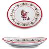 ARCA, Piatto Ovale da Portata in Melamina, con Decorazione Natalizia Santa Claus, Resistente e Duraturo, Ideale per la Tavola, Idea Regalo Natale, 28x23x5 cm