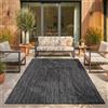 SIMPEX Tappeto Outdoor Nero 120x160 cm Balcone Terrazza Giardino Resistente alle intemperie UV resistente Medio Tinta unita Tessuto piatto Facile da pulire Robusto Moderno