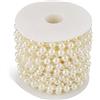 Cyrank 10m Perle Di Perle Faux, Perle Cadena Ghirlande Perle Roll Strand Artigianato Stringa Bianca Perle Stringa Per La Decorazione Della Festa Di Nozze