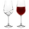 Bar Amigos TURBULENCE - Coppia di calici Deluxe in cristallo di Boemia, forma ondulata specifica per decantazione vino, Vetro, 550ML / 19.3 ounce Bordeaux