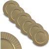 ARCA, Set di 6 Sottopiatti Rotondi Elegant in Polipropilene Rigati, per 6 Persone, Ideali per la Tavola di Natale, Resistenti e Duraturi, Idea Regalo Natale, Colore Oro, 33 cm