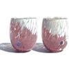 MAZZEGA ART & DESIGN - 2 Bicchieri Acqua Big Bicolor in Vetro Soffiati e Lavorati a Mano con Murrine di Murano, linea "I Colori di Murano" 435 ml. Made in Italy (Rosa, 2)
