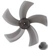 Lioaeust Lame per ventilatore elettrico a 5 foglie da 30/40,6 cm, con copertura per dado, parti di ricambio silenziose in plastica per ventilatori da tavolo, bianco trasparente (40,6 cm nero)