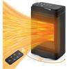 Aischens Stufetta Elettrica Basso Consumo 1500W con Telecomando,3 Modalità | 70°Oscillazione, Stufetta Elettrica da Tavolo Portatile, Termoventilatore Elettrico Silenzioso Riscaldatore Elettrico Bagno
