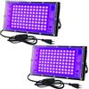 CREATESTAR LED Luce Nera 100W 2 Pezzi, Faro UV LED IP65 Impermeabile Faretto UV con 1,5m Spina, Lampada per Festa Glow, Acquario, Bar, Poster Fluorescente, Halloween, Discoteca (100W(2PCS))