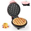 LWMTT Piastra Waffle Piccola,Mini waffle, macchina per waffle belga, Diametro 10 cm, 220 V, 350 W, Piccola Piastra per Waffle, Classica, Riscaldamento a Doppio Lato