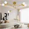 Fynokst 60 W 6 luci da soffitto - attacco E27 lampadario retrò Sputnik lampada da soffitto per camera da letto, soggiorno, cucina, lampadine non incluse