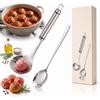 Generic Cucchiaio con Buco per Polpette 304 Set 2 Pezzi, Cucchiaio Forma Polpette | Cucchiaio per Polpette in Acciaio Inossidabile, Attrezzo x Fare le Polpette per Carne e Riso, Pesce
