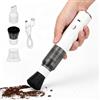 Jectse Pulitore per macinacaffè, Mini Aspirapolvere per Polvere di caffè Senza Fili, Rimuovi Fondi di caffè Portatile, Ideale per Auto, Casa, Ufficio, Pulitore Portatile per macinacaffè (WHITE)
