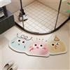Morbuy Tappetino Doccia Curvo in Diatomite, Tappeto Bagno Super Assorbente ad Asciugatura Rapida Antiscivolo Lavabile per Box Doccia Angolare (Carino,45x90cm)