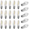 Luxvista 20 x E10 LED Lampadina Candela 0.2W Candela Top Candela di Ricambio Dimmerabile Bianco Caldo 2200K Candela Lampadina Tapered, AC 10-55V, Lampadina Ponte D'Arco di Candela per Candelabro