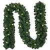 Tubiaz Ghirlanda natalizia 5 m con illuminazione a 100 LED, luce bianca calda, ghirlanda di Natale artificiale, corona per porta, decorazione con rami di pino per interni ed esterni (5 m con 100 LED)