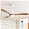 Sofucor Ventilatore da Soffitto con Luce, Dimmerabile 3CCT, Telecomando | 132 cm, 6 Velocità, Timer, DC Silenzioso Lampada Ventilatore Soffitto in Legno per Camera