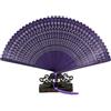 GFM® Mini ventaglio pieghevole in bambù, tascabile, cinese, giapponese, per matrimoni estivi, colore: viola (F110-B-JMN)