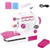 Generisch Macchina da cucire per bambini, giocattolo portatile | Macchina da cucire portatile con luce Safe Kit Pretend Play Arts Crafts Casa Viaggi Bambini Ragazze Donne Nascita