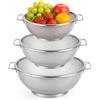 Reaorktic 3 Pezzi Scolapasta da Cucina, Scolapasta in Acciaio Inox | 18/20/22 cm Microforato Colino da Cucina con 2 Manico Stabile, Durevole per Scolare Quinoa, Riso, Pasta, Verdure, Frutta